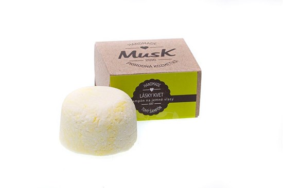 Tuhý šampón MusK 40 g - na jemné vlasy (LÁSKYKVET)