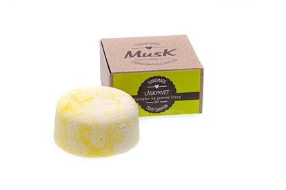 Obrázok pre výrobcu Tuhý šampón MusK 80 g - na jemné vlasy (LÁSKYKVET)