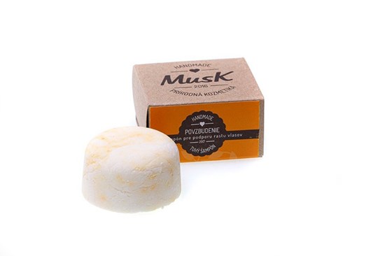 Tuhý šampón MusK 40 g - na podporu rastu vlasov (POVZBUDENIE)