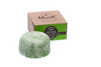Obrázok pre výrobcu Tuhý šampón MusK 80 g - na mastné vlasy (SVIEŽE RÁNO)