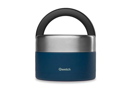 Obrázok pre výrobcu Okrúhly nerezový termoobedár Qwetch - 650 ml - modrý