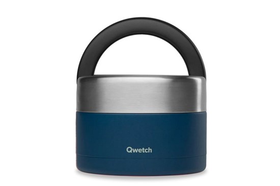 Okrúhly nerezový termoobedár Qwetch - 650 ml - modrý