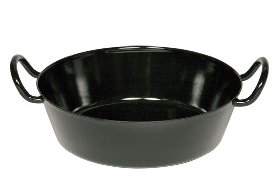 Smaltovaná panvica na rezne - 30 cm - čierna