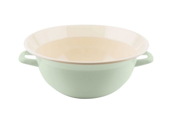 Smaltovaná misa s uchami - 26cm - zelená