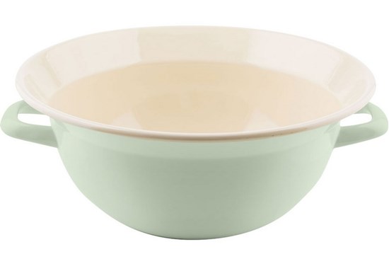 Smaltovaná misa s uchami - 36cm - zelená	