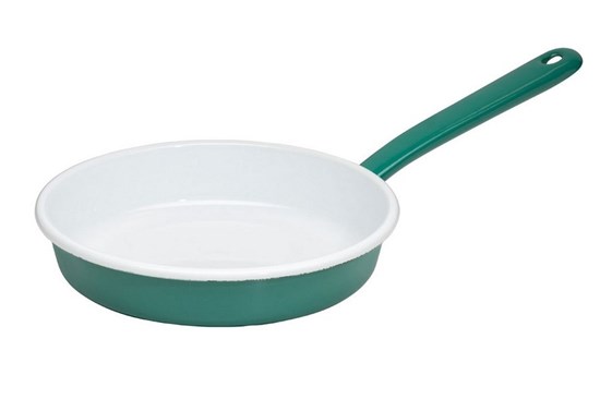 Smaltovaná panvica - 20 cm - tmavozelená