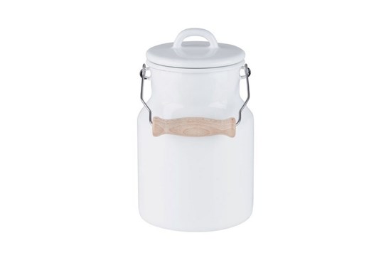 Smaltovaná kanvica na mlieko - 1,5 l - biela