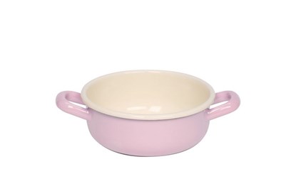 Obrázok pre výrobcu Smaltovaná miska s uchami - 14cm - ružová