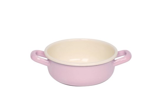 Smaltovaná miska s uchami - 14cm - ružová