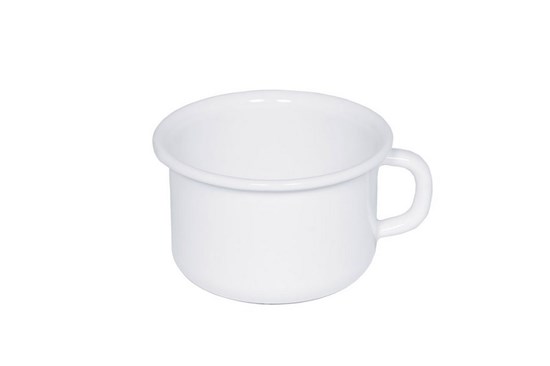 Smaltovaný hrnček - 10cm - biely