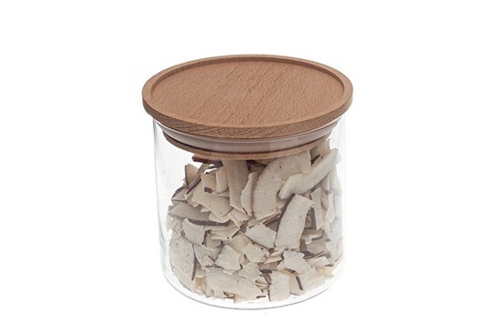 Sklenená dóza na potraviny Simax s dreveným vekom - 0,5 l