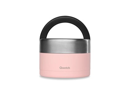 Obrázok pre výrobcu Okrúhly nerezový termo obedár Qwetch - 650 ml - pastelový ružový