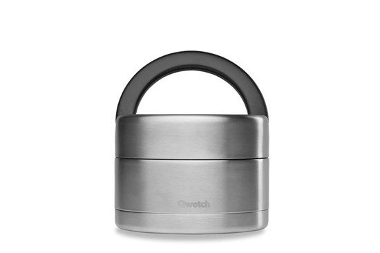 Okrúhly nerezový termo obedár Qwetch - 650 ml - strieborný