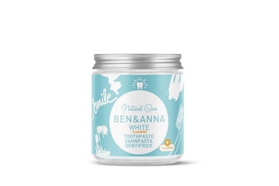 Prírodná zubná pasta BEN&ANNA v skle 100 ml - biela s fluoridom