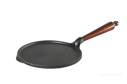 Obrázok pre výrobcu Liatinová panvica na palacinky s bukovou rúčkou - 23 cm - kozmetická vada