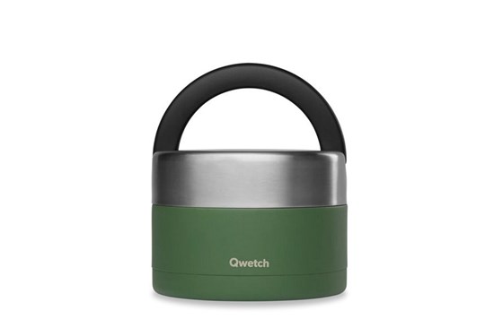 Okrúhly nerezový termo obedár Qwetch - 650 ml - khaki